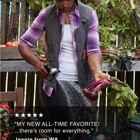 Duluth Trading Co Heirloom Gardening Plum Purple Utility Vest Size Large - Picture 2 of 7